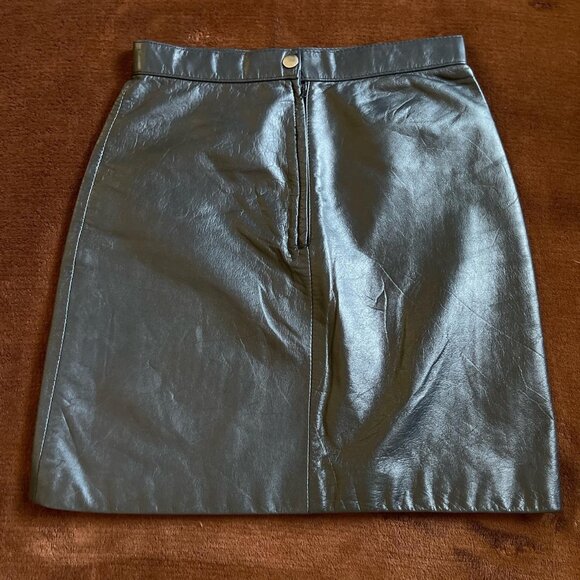 Misses Vintage Leather Mini skirt size 5/6 retro party feminine biker - Picture 3 of 6